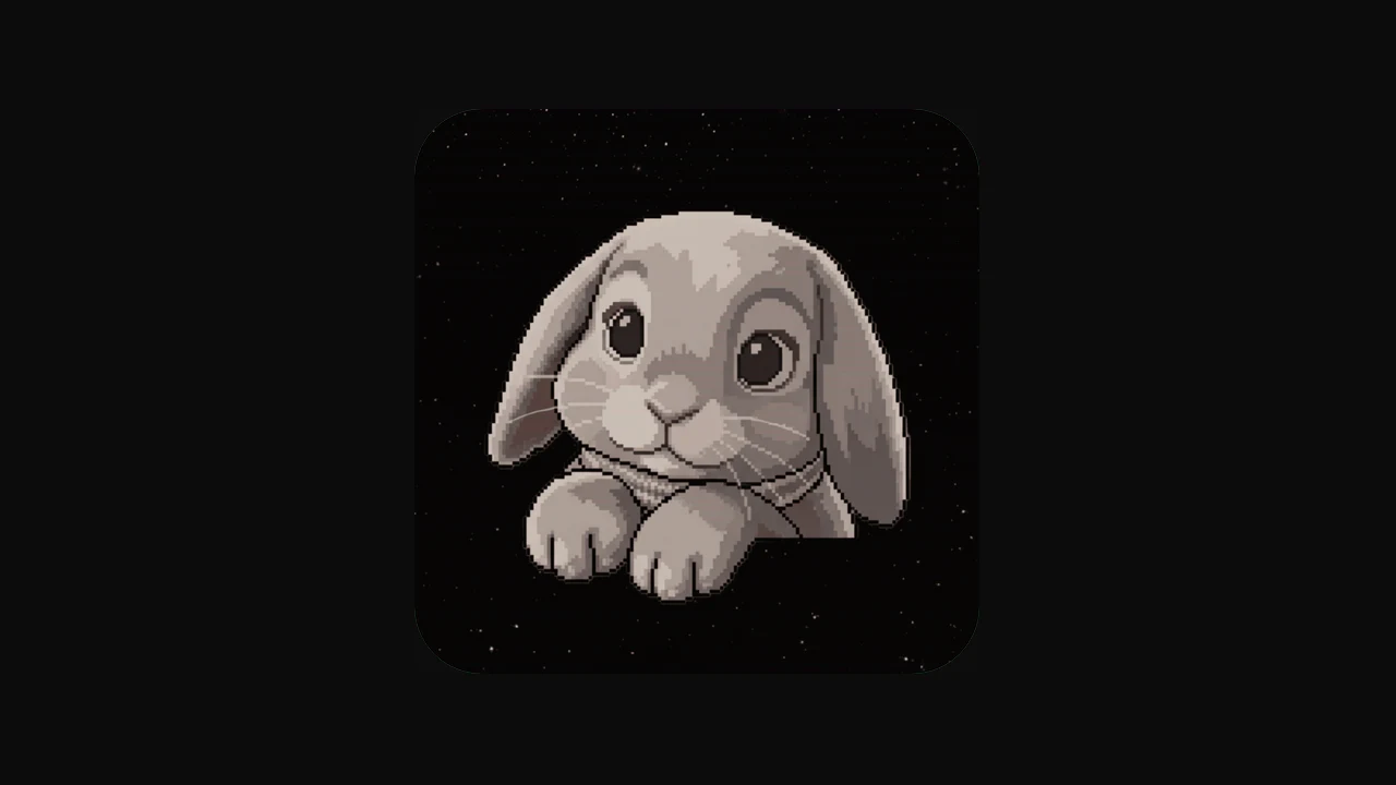 Bunkulator app icon, a pixel-art rabbit on a starfield