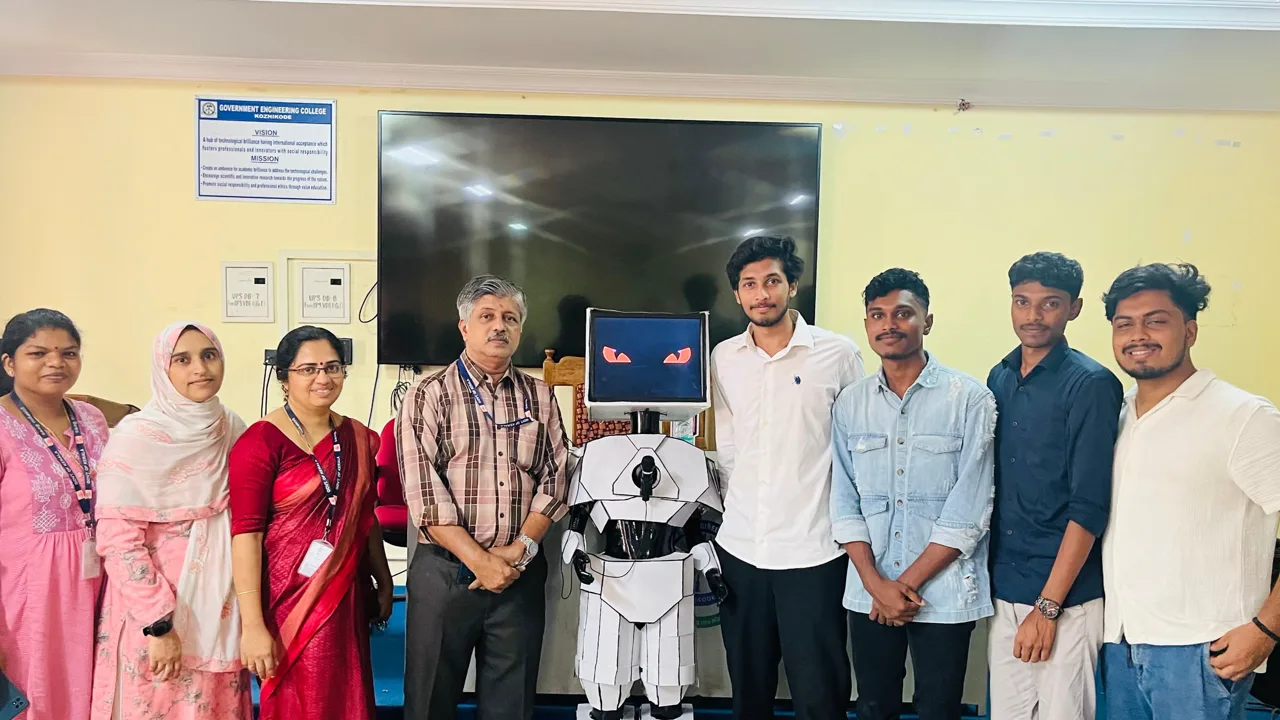 Our team with Eniac, the life-sized humanoid robot we built